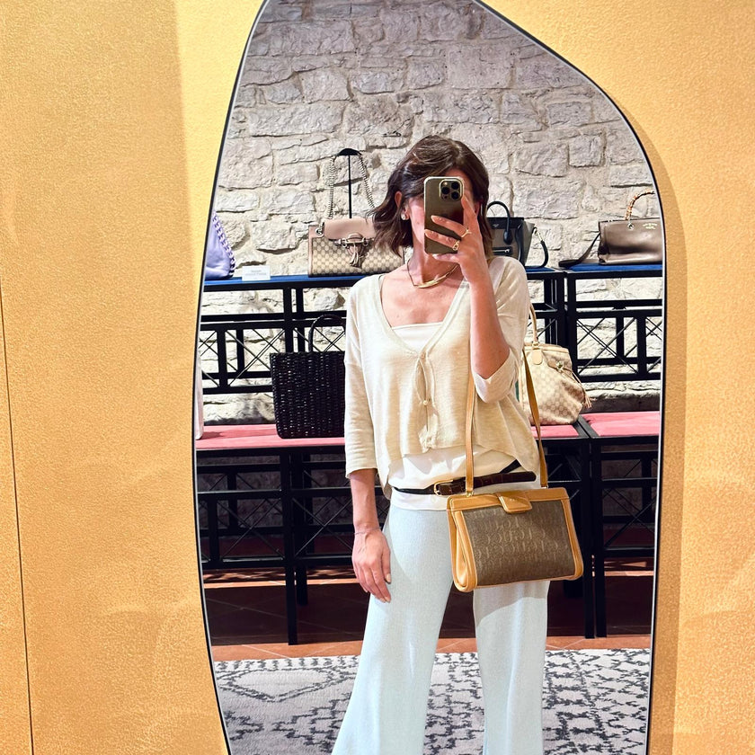 Gucci Borsa Tracolla Vintage anni ’70-’80 in Tela GG e Pelle