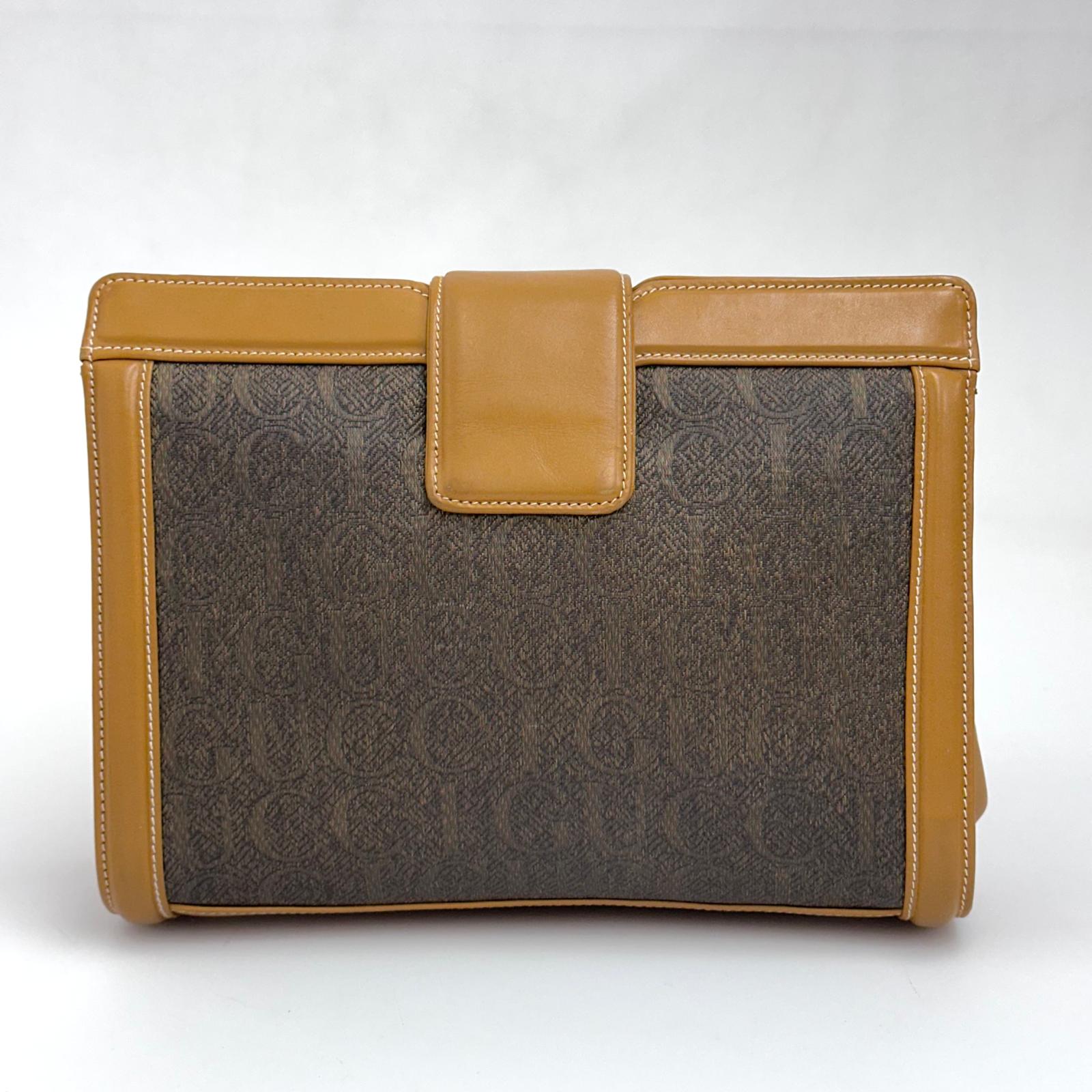 Gucci Borsa Tracolla Vintage anni ’70-’80 in Tela GG e Pelle