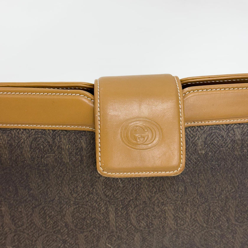 Gucci Borsa Tracolla Vintage anni ’70-’80 in Tela GG e Pelle