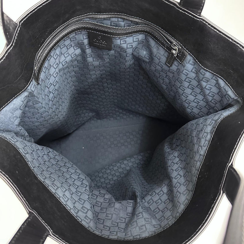 Gucci Borsa Vintage Maxi Tote in Pelle Nera con Borchie