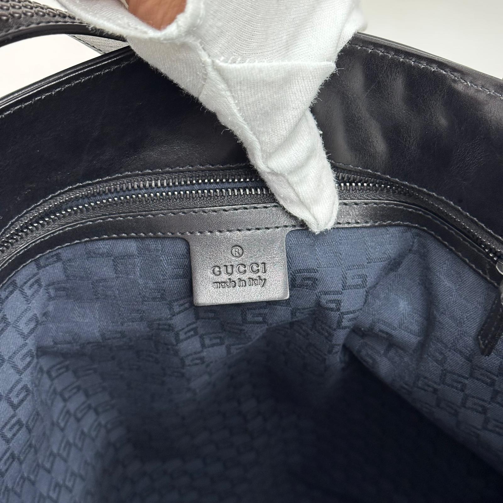 Gucci Borsa Vintage Maxi Tote in Pelle Nera con Borchie