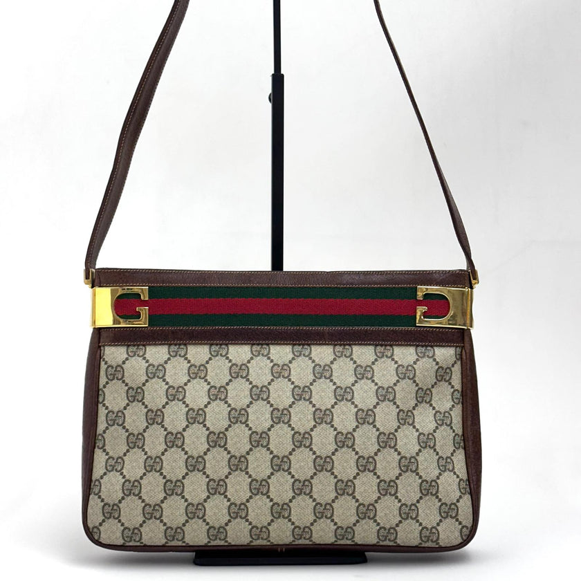 Gucci Borsa Vintage a Spalla GG Supreme con Web