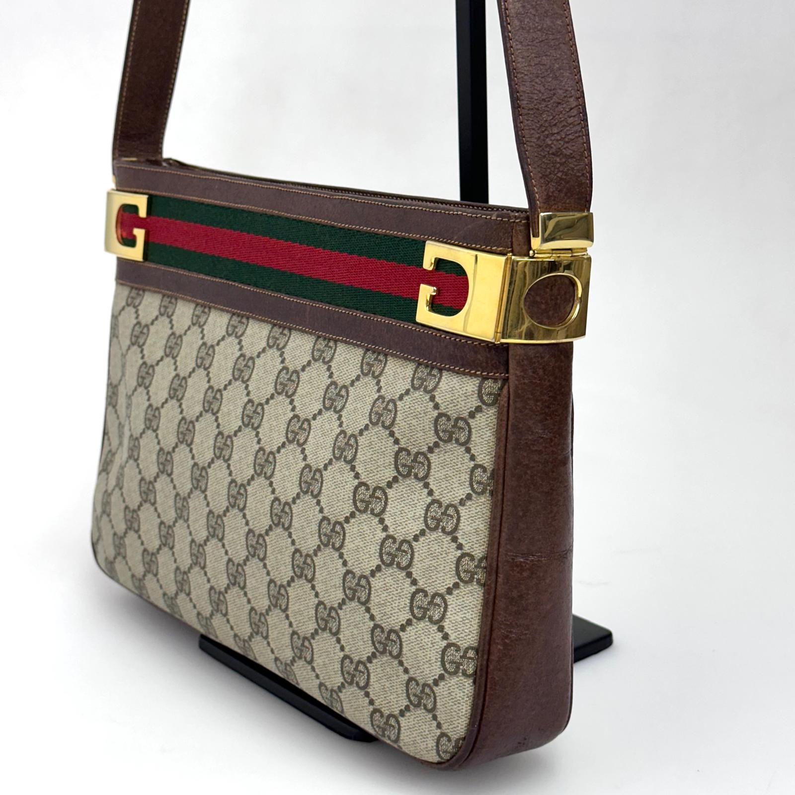 Gucci Borsa Vintage a Spalla GG Supreme con Web