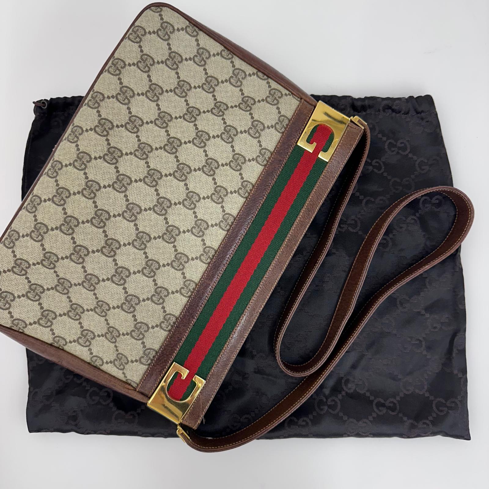 Gucci Borsa Vintage a Spalla GG Supreme con Web