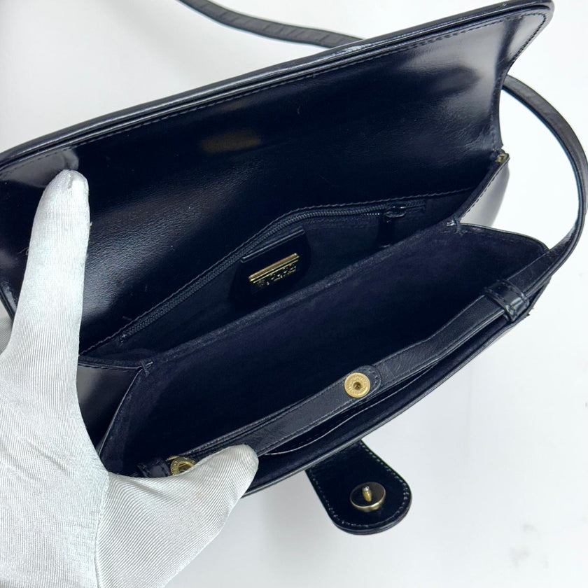 Gucci Borsa Vintage a Spalla in Pelle Nera