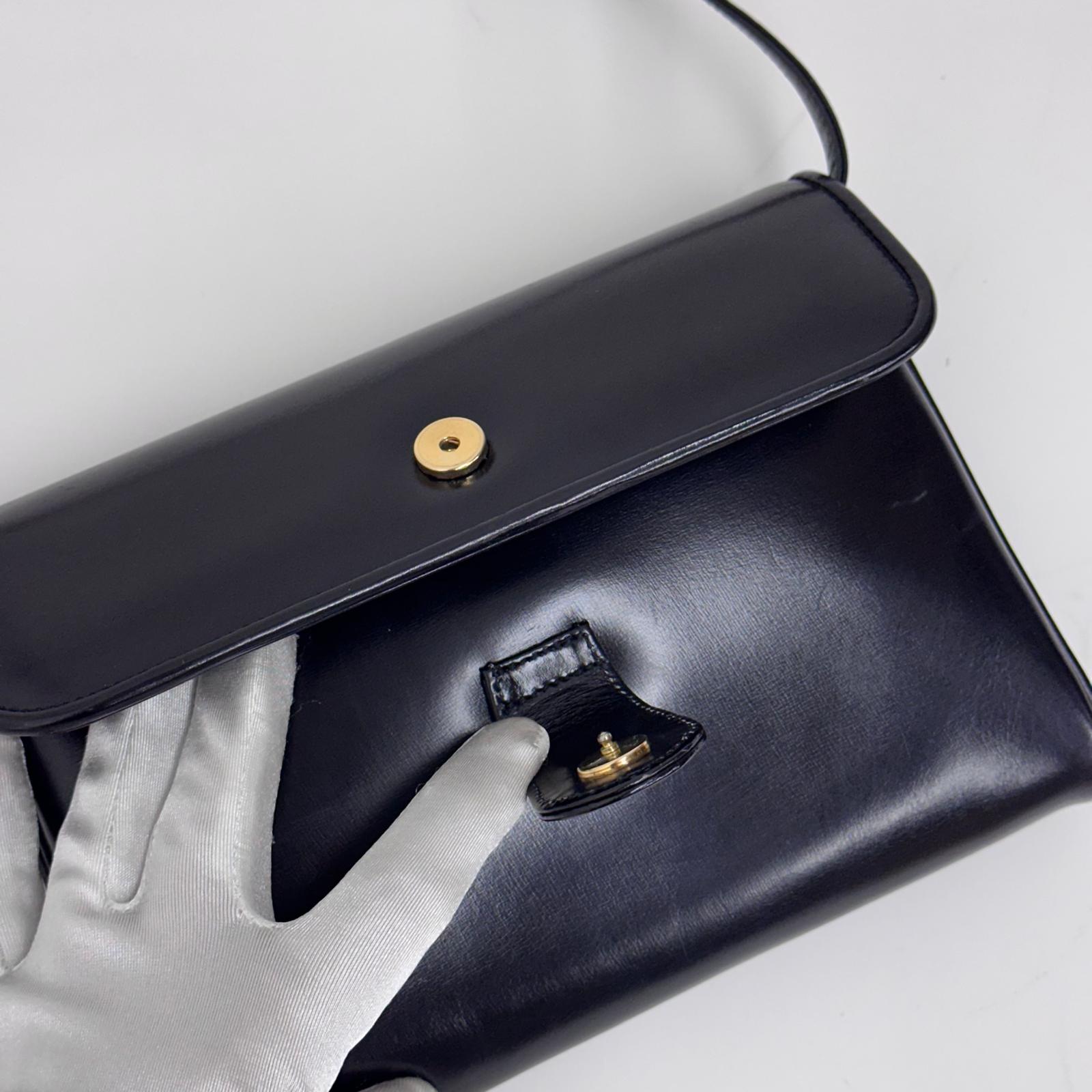Gucci Borsa Vintage a Spalla in Pelle Nera