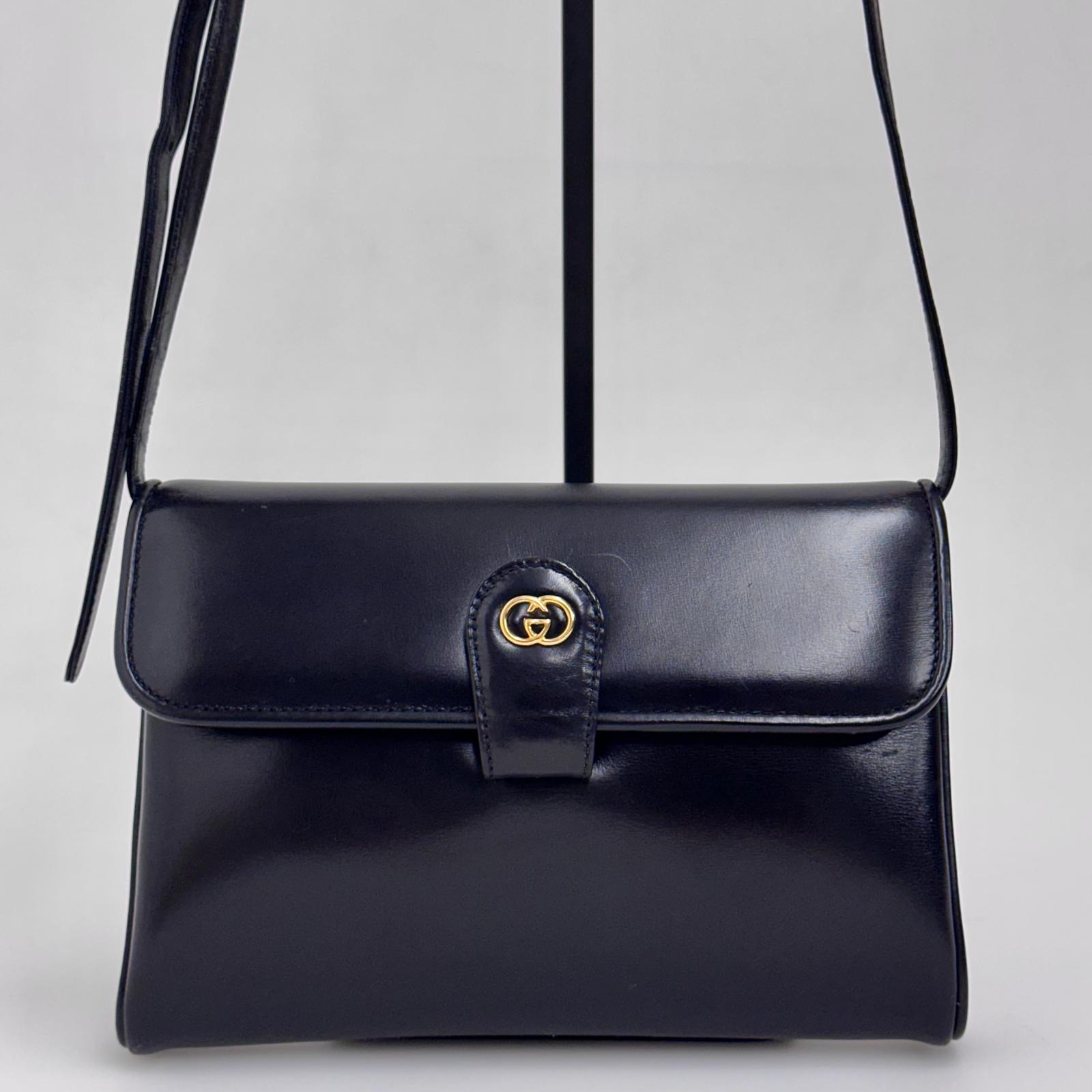 Gucci Borsa Vintage a Spalla in Pelle Nera
