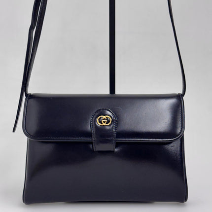Gucci Borsa Vintage a Spalla in Pelle Nera