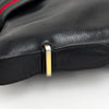 Gucci Borsa Vintage a Spalla in Pelle Nera con Fascia Web