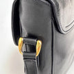 Gucci Borsa Vintage a Tracolla in Pelle Nero/Blu con Logo Dorato