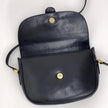 Gucci Borsa Vintage a Tracolla in Pelle Nero/Blu con Logo Dorato