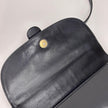 Gucci Borsa Vintage a Tracolla in Pelle Nero/Blu con Logo Dorato