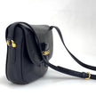 Gucci Borsa Vintage a Tracolla in Pelle Nero/Blu con Logo Dorato