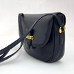 Gucci Borsa Vintage a Tracolla in Pelle Nero/Blu con Logo Dorato