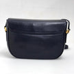 Gucci Borsa Vintage a Tracolla in Pelle Nero/Blu con Logo Dorato
