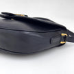 Gucci Borsa Vintage a Tracolla in Pelle Nero/Blu con Logo Dorato