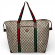 Gucci Borsa Vintage da viaggio a spalla in tela GG Supreme con Web stripe
