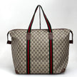 Gucci Borsa Vintage da viaggio a spalla in tela GG Supreme con Web stripe