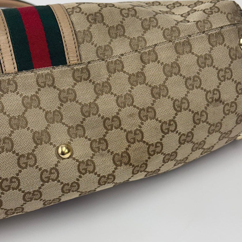 Gucci Borsa Web Large Tote Supreme in Tela GG con Nappine