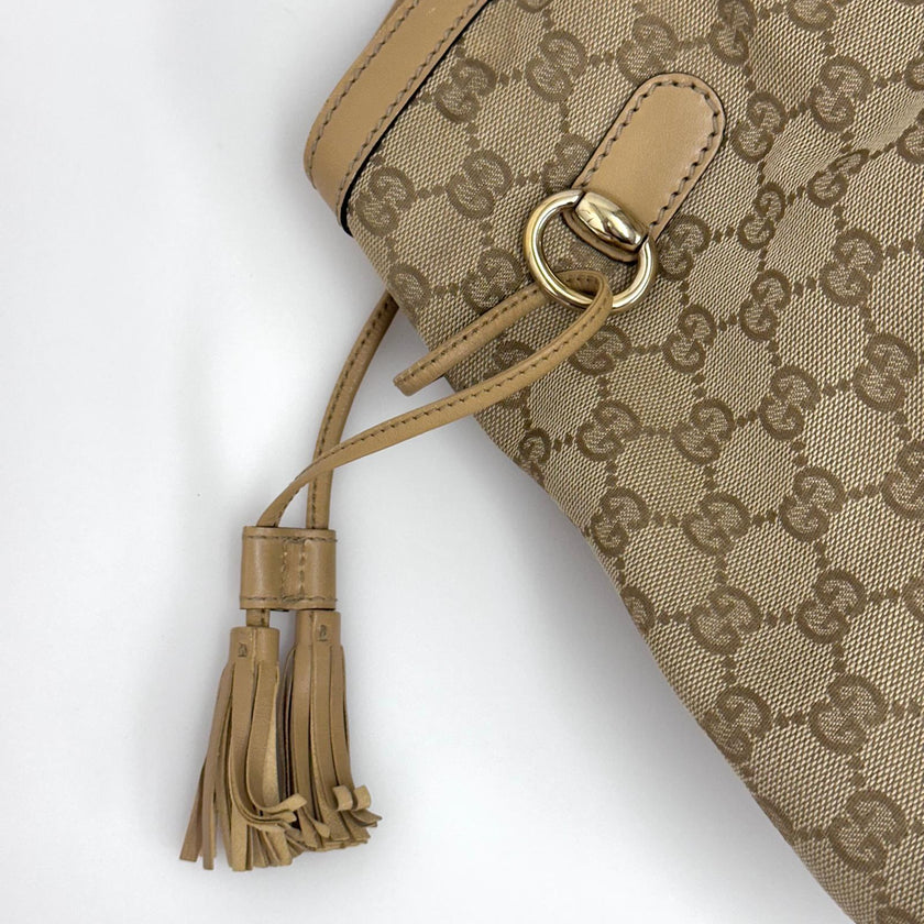 Gucci Borsa Web Large Tote Supreme in Tela GG con Nappine