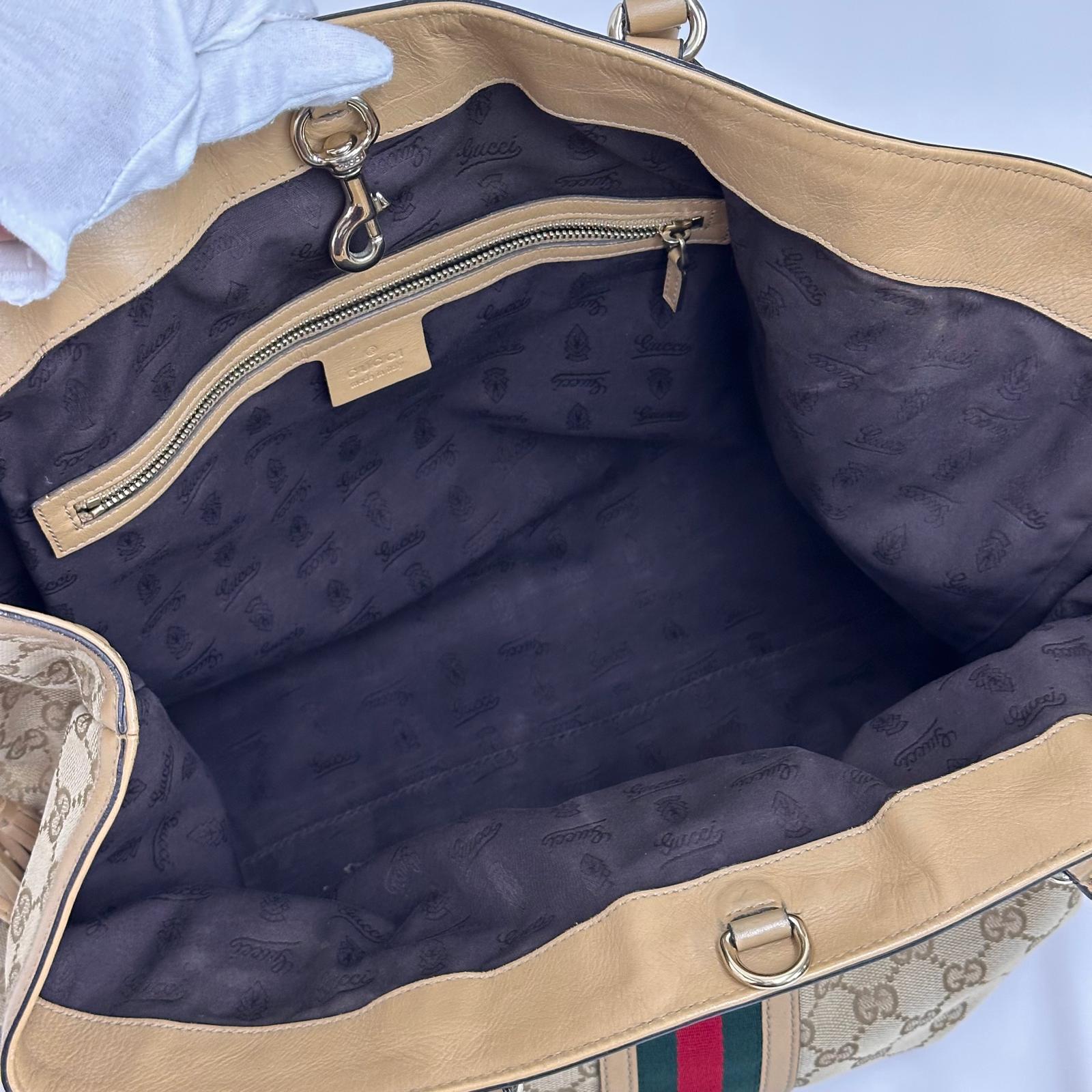 Gucci Borsa Web Large Tote Supreme in Tela GG con Nappine