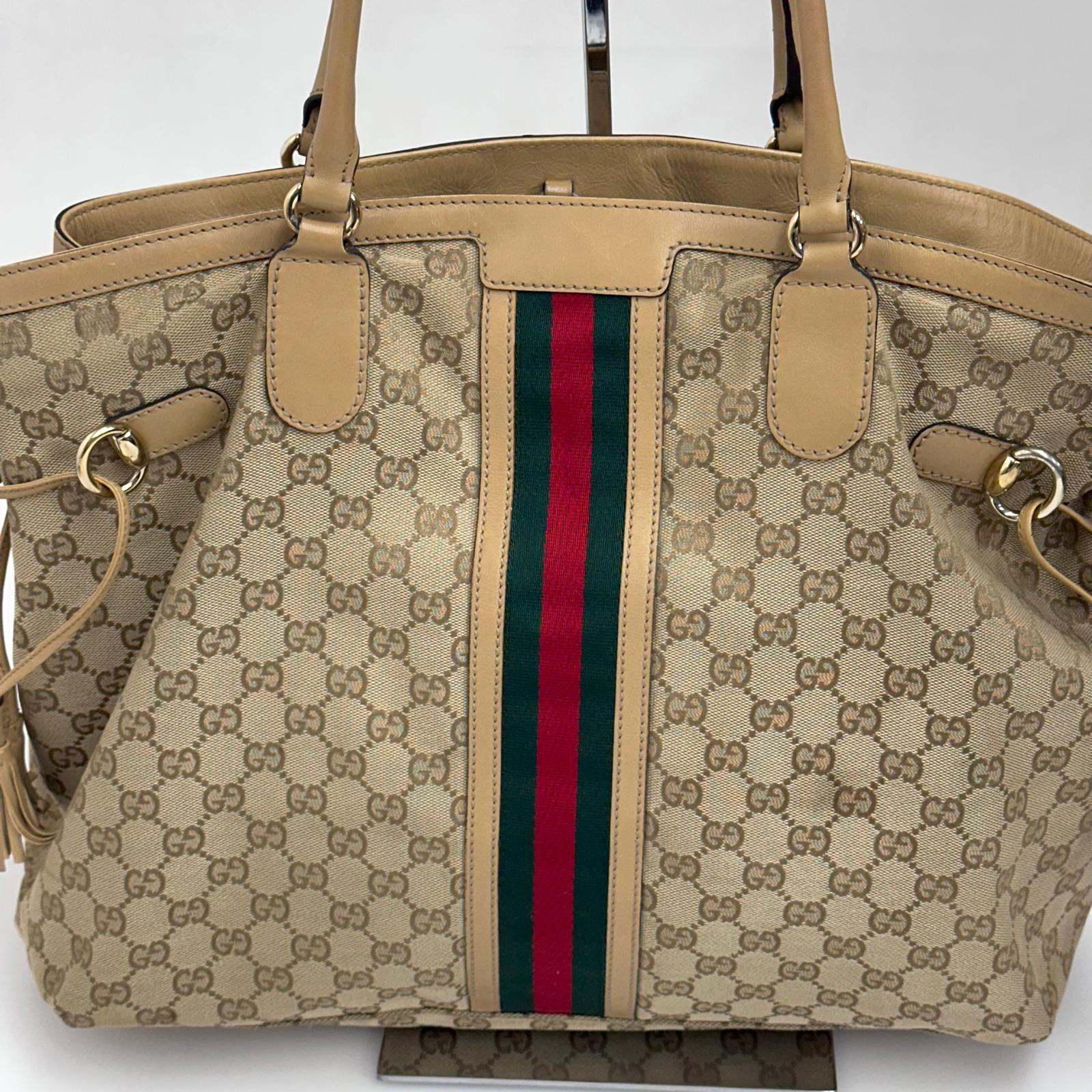 Gucci Borsa Web Large Tote Supreme in Tela GG con Nappine