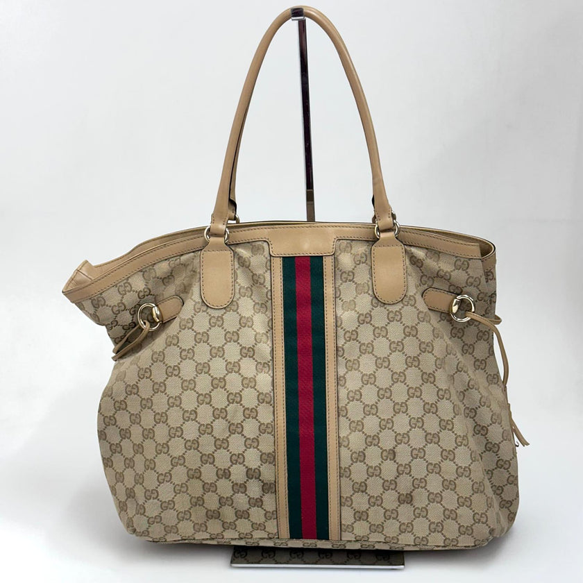 Gucci Borsa Web Large Tote Supreme in Tela GG con Nappine