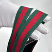 Gucci Borsa Web vintage a spalla in tela Micro GG nera e pelle marrone