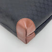 Gucci Borsa Web vintage a spalla in tela Micro GG nera e pelle marrone