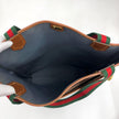 Gucci Borsa Web vintage a spalla in tela Micro GG nera e pelle marrone
