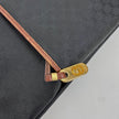 Gucci Borsa Web vintage a spalla in tela Micro GG nera e pelle marrone