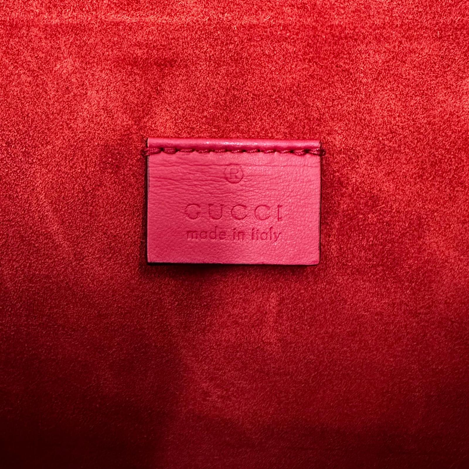 Gucci Borsa a Spalla Dionysus GG Supreme Grande con Dettaglio in Suede Rosso