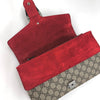 Gucci Borsa a Spalla Dionysus GG Supreme Grande con Dettaglio in Suede Rosso