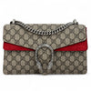 Gucci Borsa a Spalla Dionysus GG Supreme Grande con Dettaglio in Suede Rosso