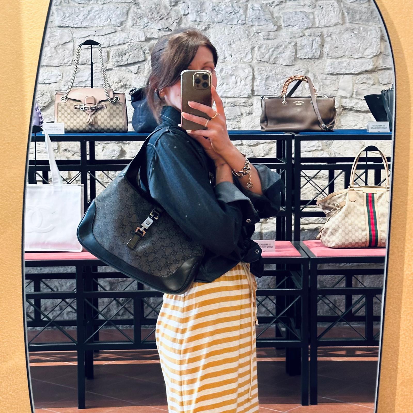 Gucci Borsa a Spalla Jackie Vintage GG Nera