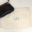 Gucci Borsa a Spalla Vintage in Pelle Nera con Fascia Web