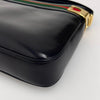 Gucci Borsa a Spalla Vintage in Pelle Nera con Fascia Web