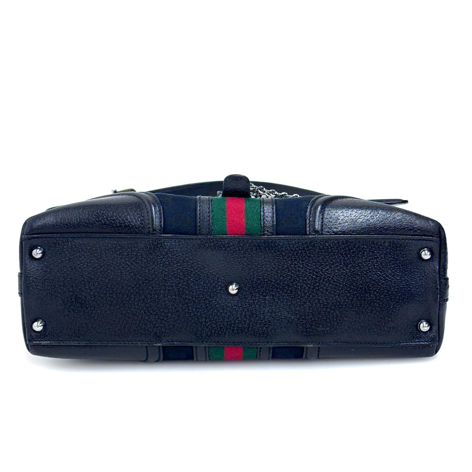 Gucci Borsa a Spalla in Tessuto GG Nero Linea Sherry
