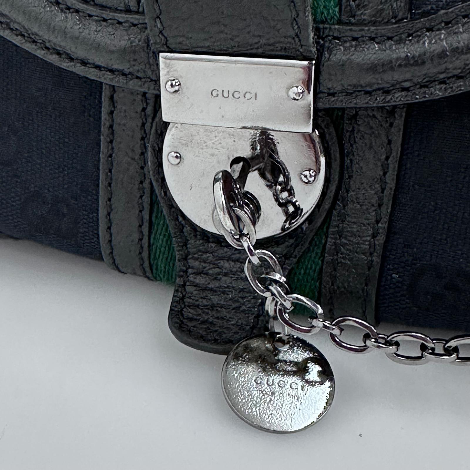 Gucci Borsa a Spalla in Tessuto GG Nero Linea Sherry