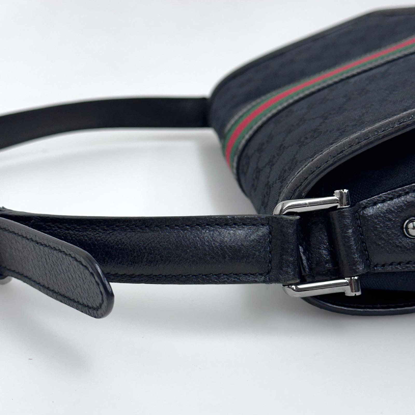 Gucci Borsa a Spalla in Tessuto GG Nero Linea Sherry