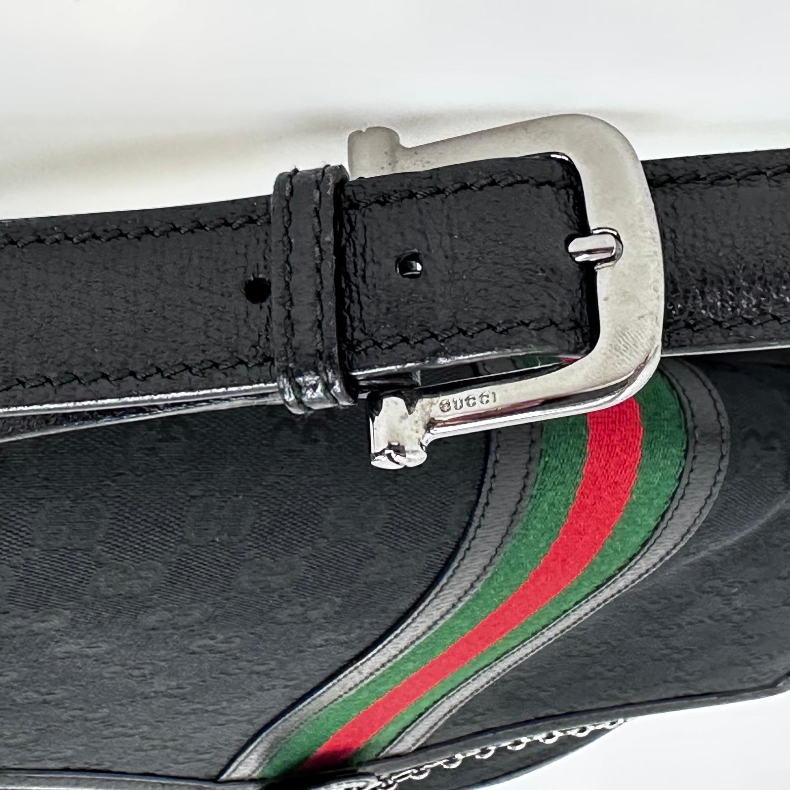 Gucci Borsa a Spalla in Tessuto GG Nero Linea Sherry