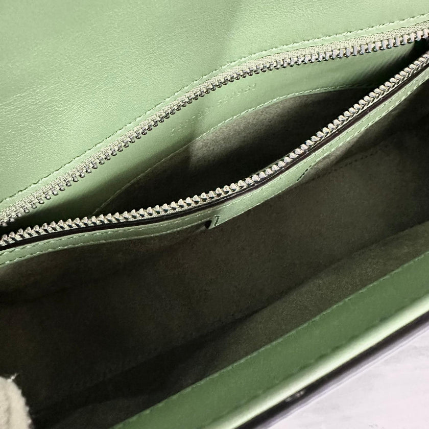 Gucci Borsa a Tracolla Blondie Mini in Pelle Verde Pastello