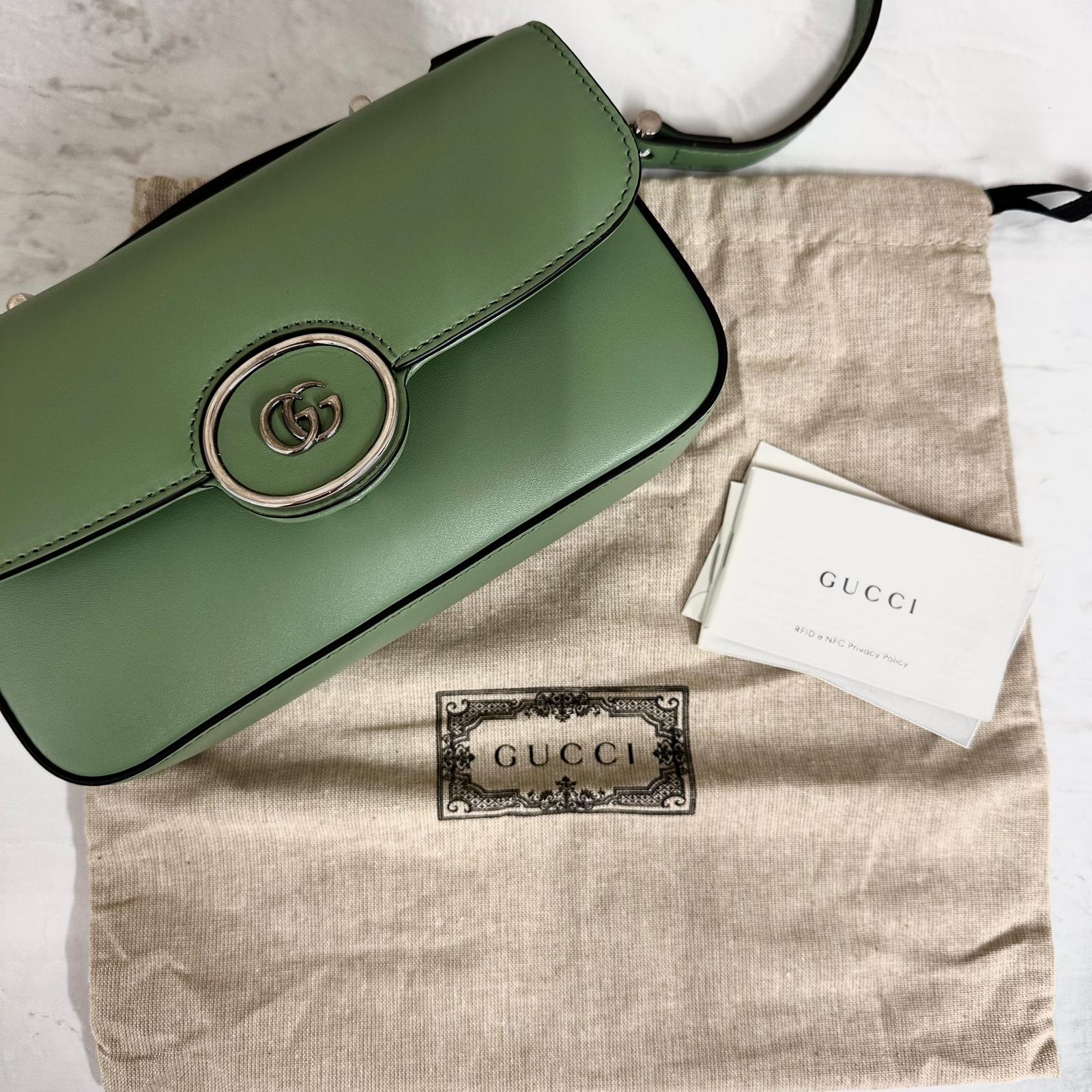 Gucci Borsa a Tracolla Blondie Mini in Pelle Verde Pastello
