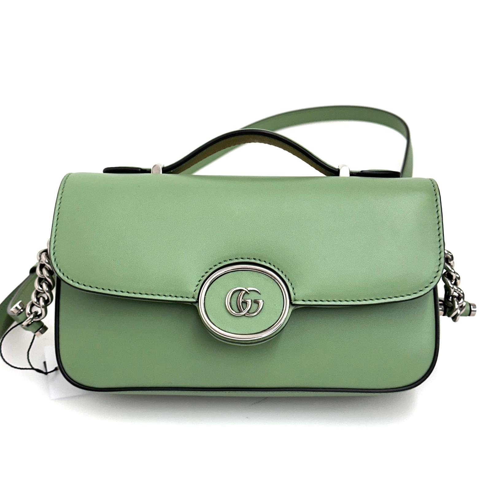 Gucci Borsa a Tracolla Blondie Mini in Pelle Verde Pastello