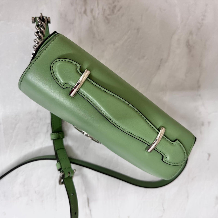 Gucci Borsa a Tracolla Blondie Mini in Pelle Verde Pastello