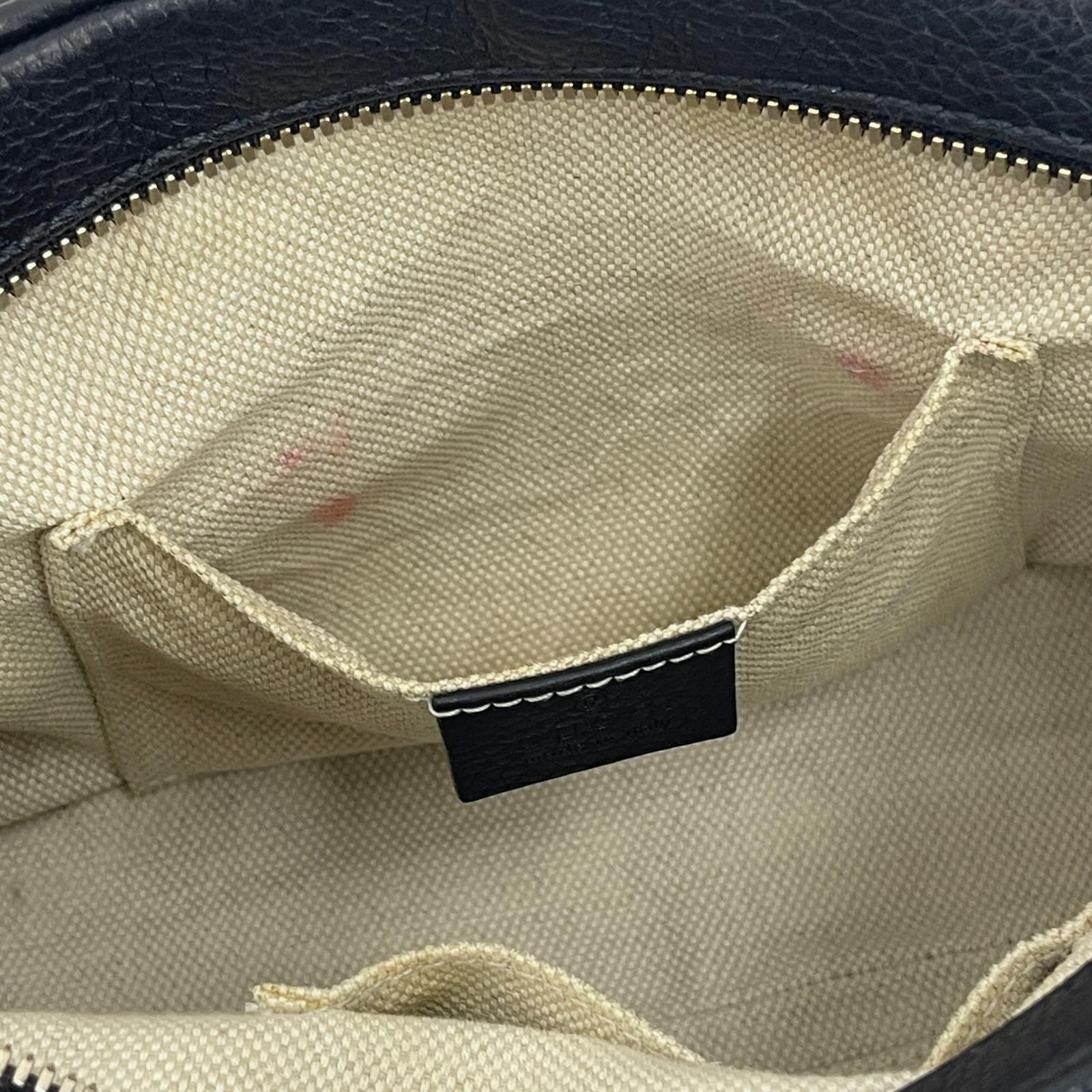 Gucci Borsa a Tracolla Soho Camera in Pelle Nera Martellata
