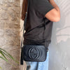 Gucci Borsa a Tracolla Soho Camera in Pelle Nera Martellata