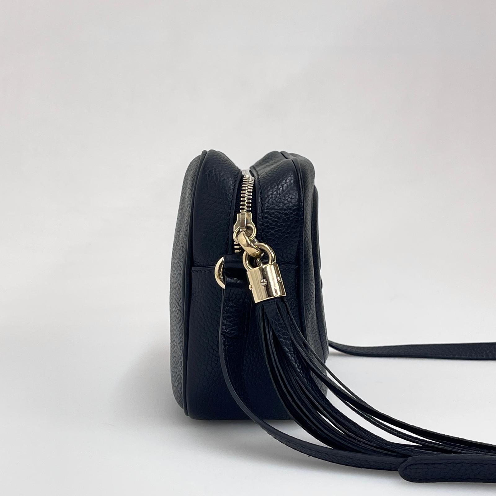 Gucci Borsa a Tracolla Soho Camera in Pelle Nera Martellata