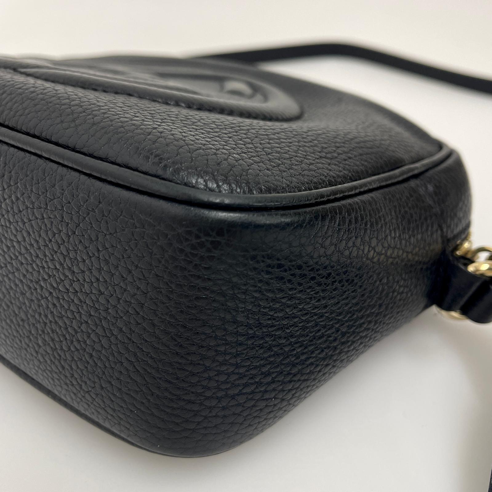 Gucci Borsa a Tracolla Soho Camera in Pelle Nera Martellata