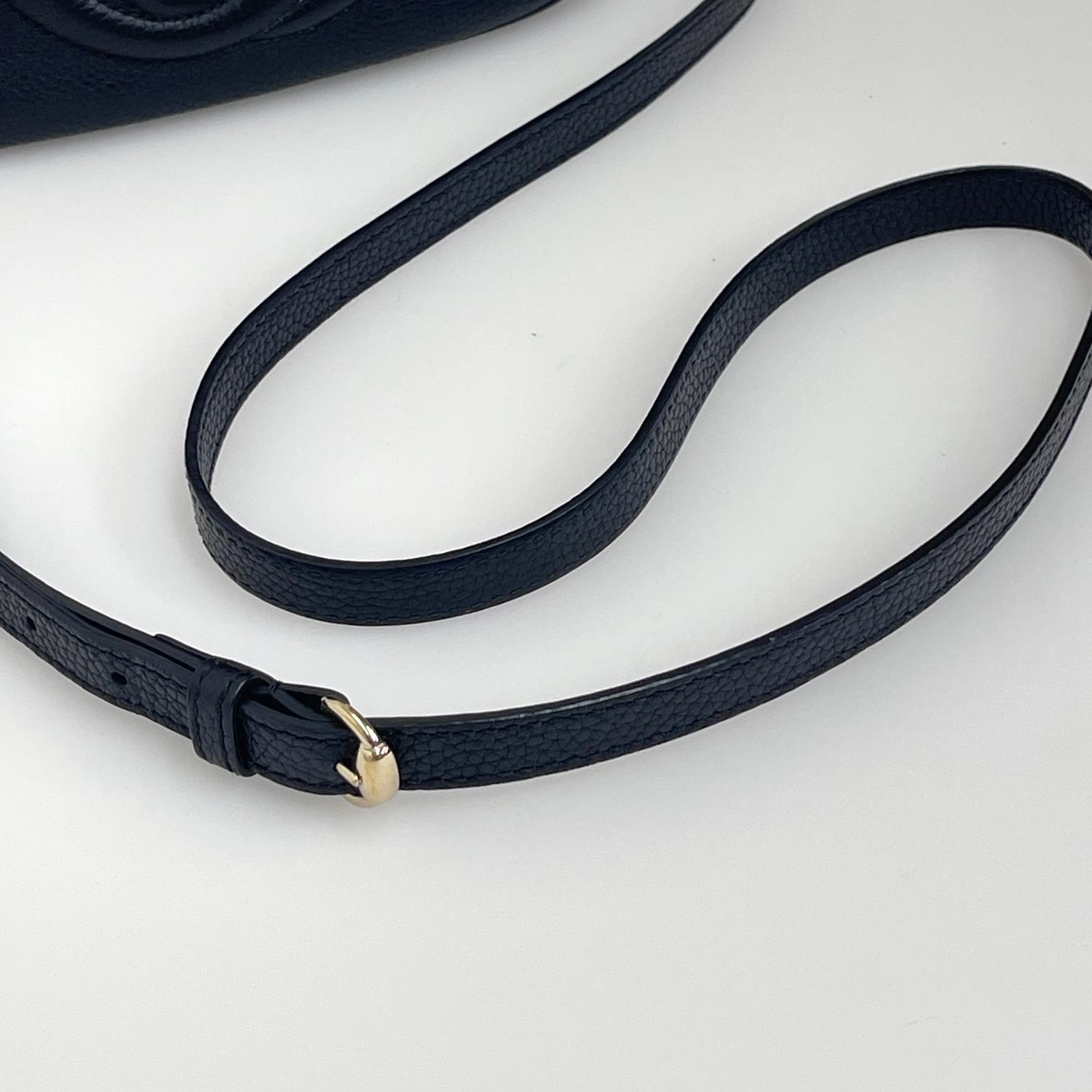Gucci Borsa a Tracolla Soho Camera in Pelle Nera Martellata
